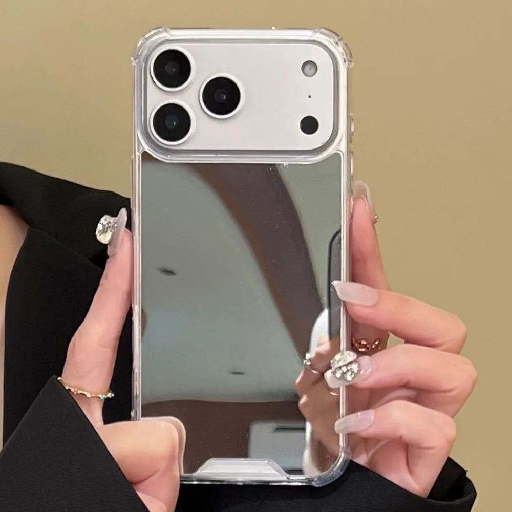 Acrylic Hard Mirror Phone Case For iPhone 17 16 15 Pro Max 14 Plus 13 12 11 Pro X XR XS Max 7 8 Plus SE2 17 Air Shockproof Cover