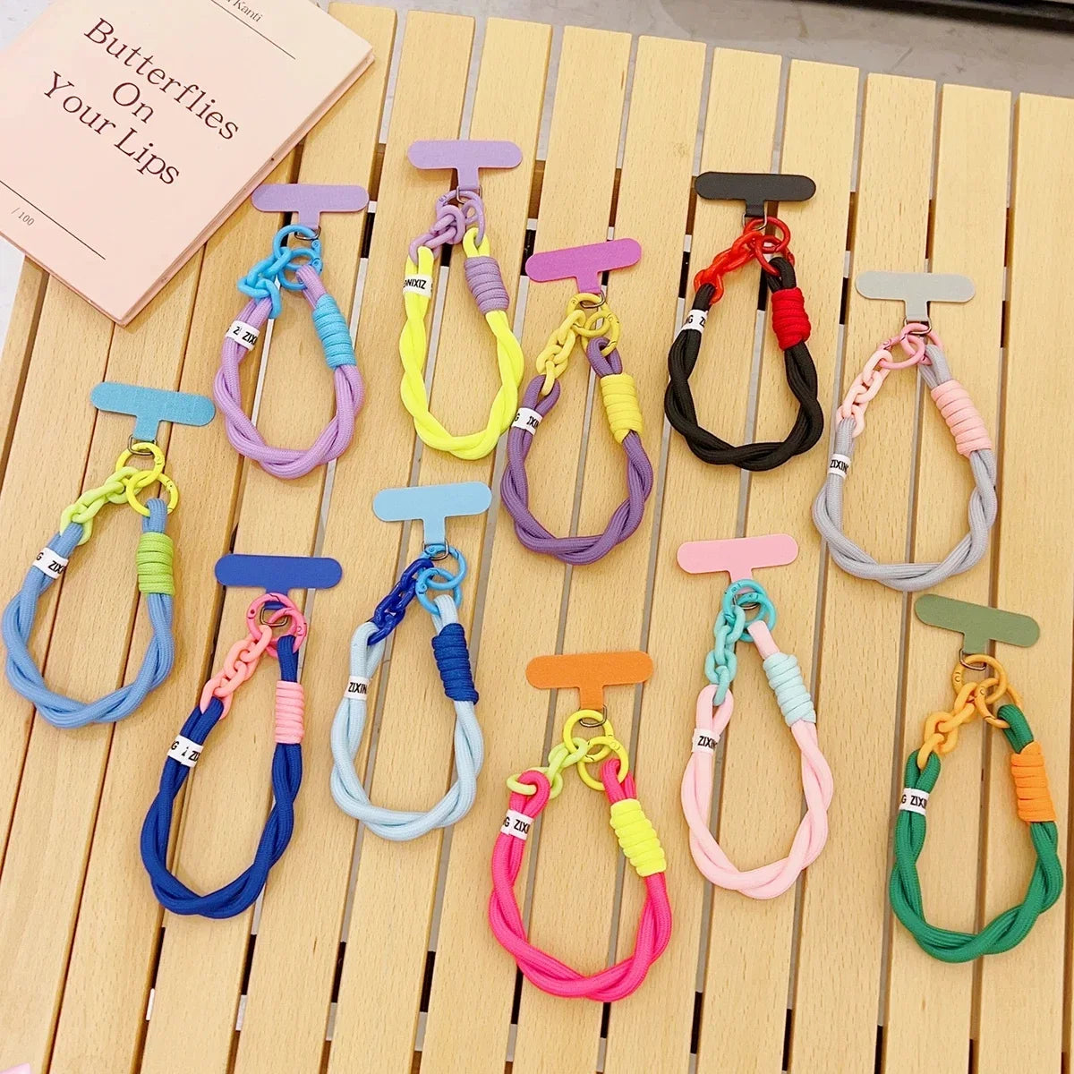 Mobile Phone Lanyard with Two Strands Simple Lanyard Short Wrist Lanyard Anti Loss Card Strip Style Universal Phone Case Strap