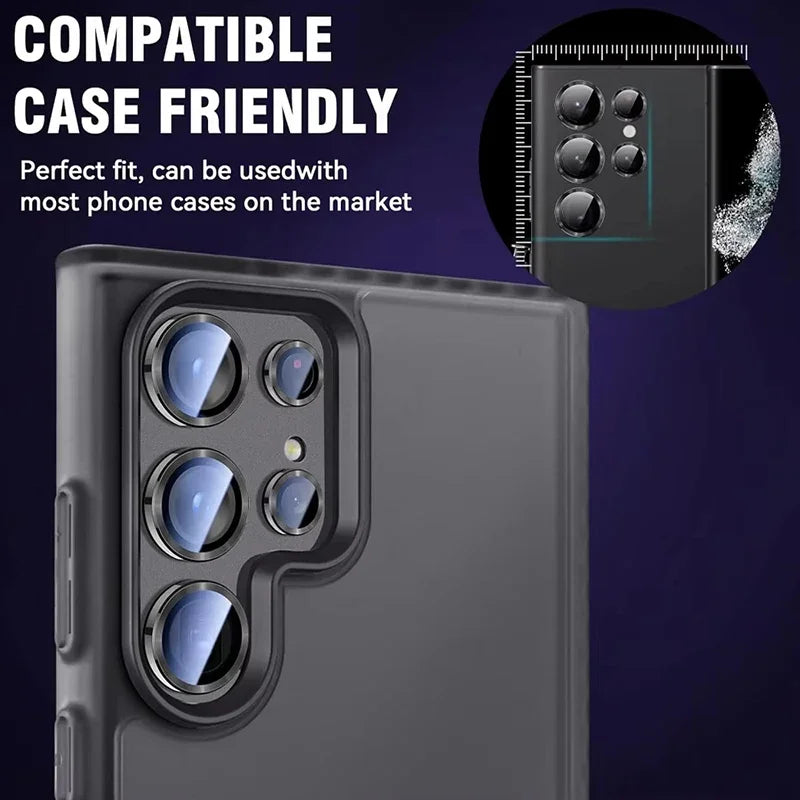 Metal Individual Ring Camera Lens Screen Protector For Samsung Galaxy S25 Ultra S25 Plus S23 FE S24 FE Tempered Glass Full Cover