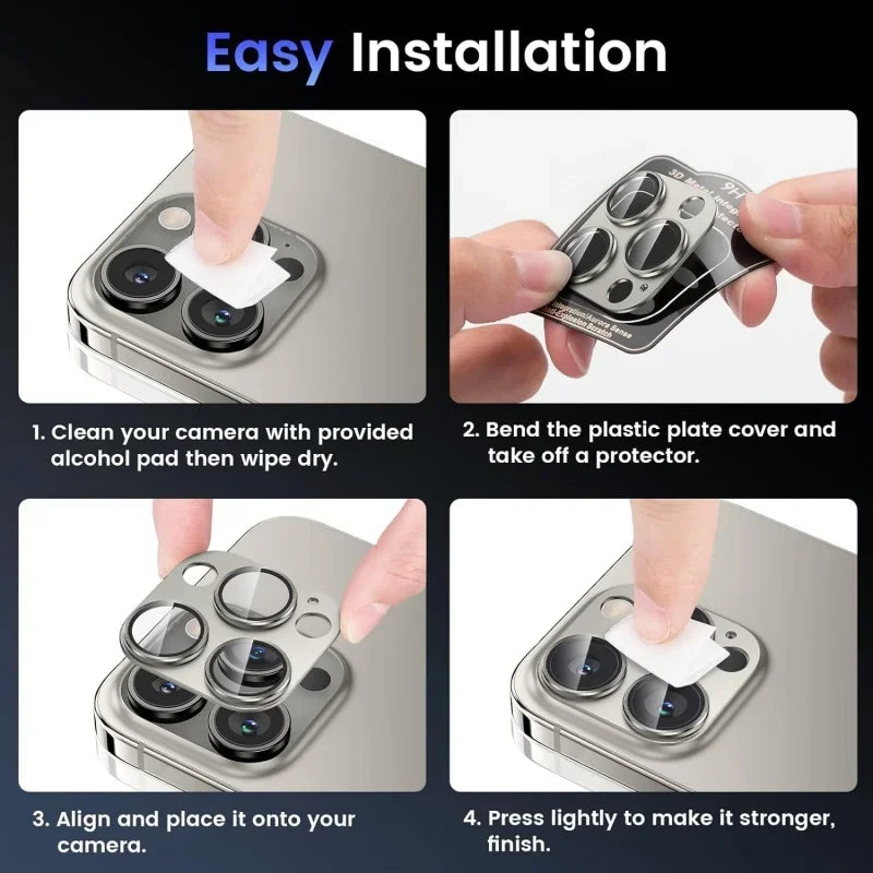 Alloy Camera Lens Protector For IPhone 16 Pro Max 15 Metal Case Tempered Glass Back Lens Cover Cap For Iphone 16pro Max