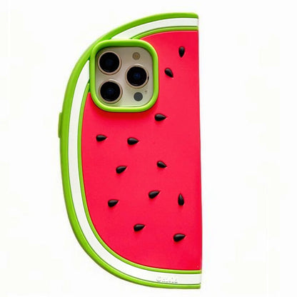Cooling Watermelon 3D Soft Silicone Phone Case for iPhone 12/13/14/15/16 pro Max Funny Protective Back Cover Shell Skin Durable