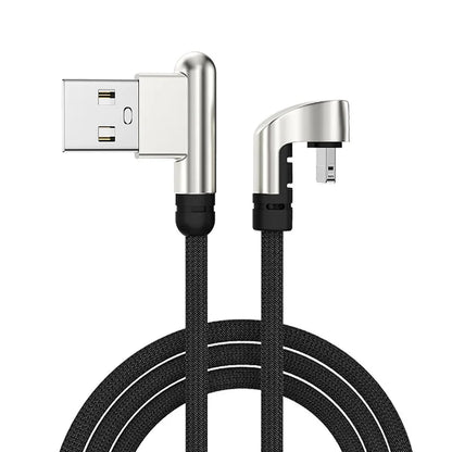 SELERWIN Dual Elbow Nylon Braided Usb 2 4 A Fast Charging Cable For Iphone Gaming Zinc Alloy Durable Mobile Phone Cord