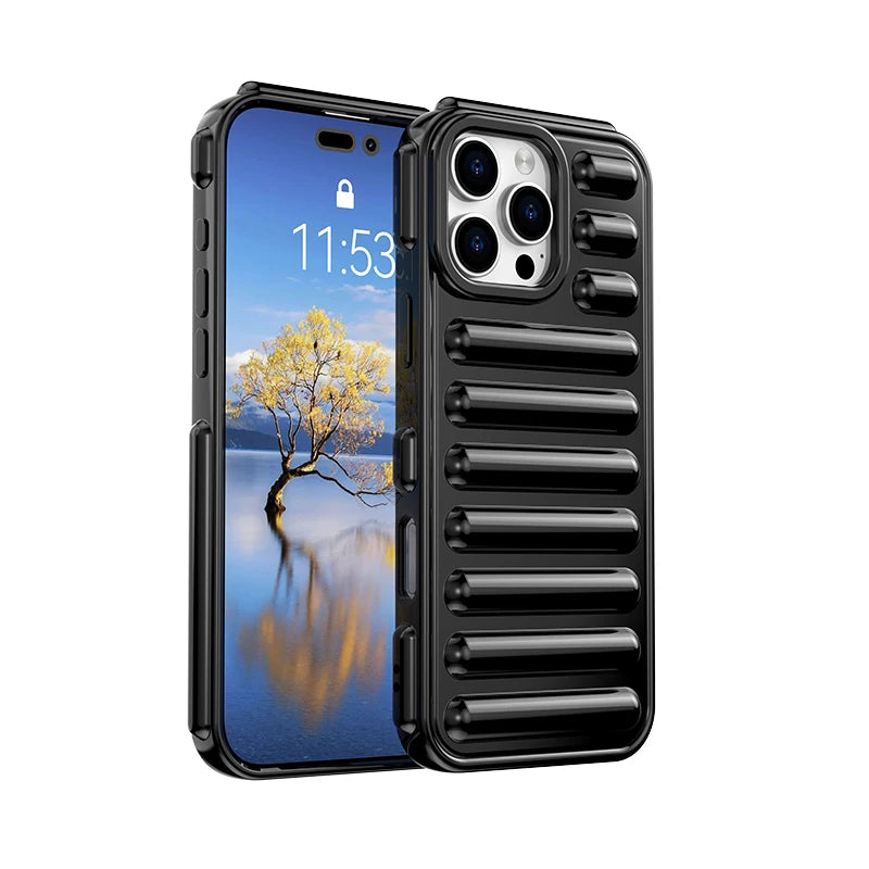 3D Capsule Air Cushion Shockproof Transparent Case For iPhone 16 15 14 13 12 11 Pro Max X XR XS Fashion Bright Color Soft Cover