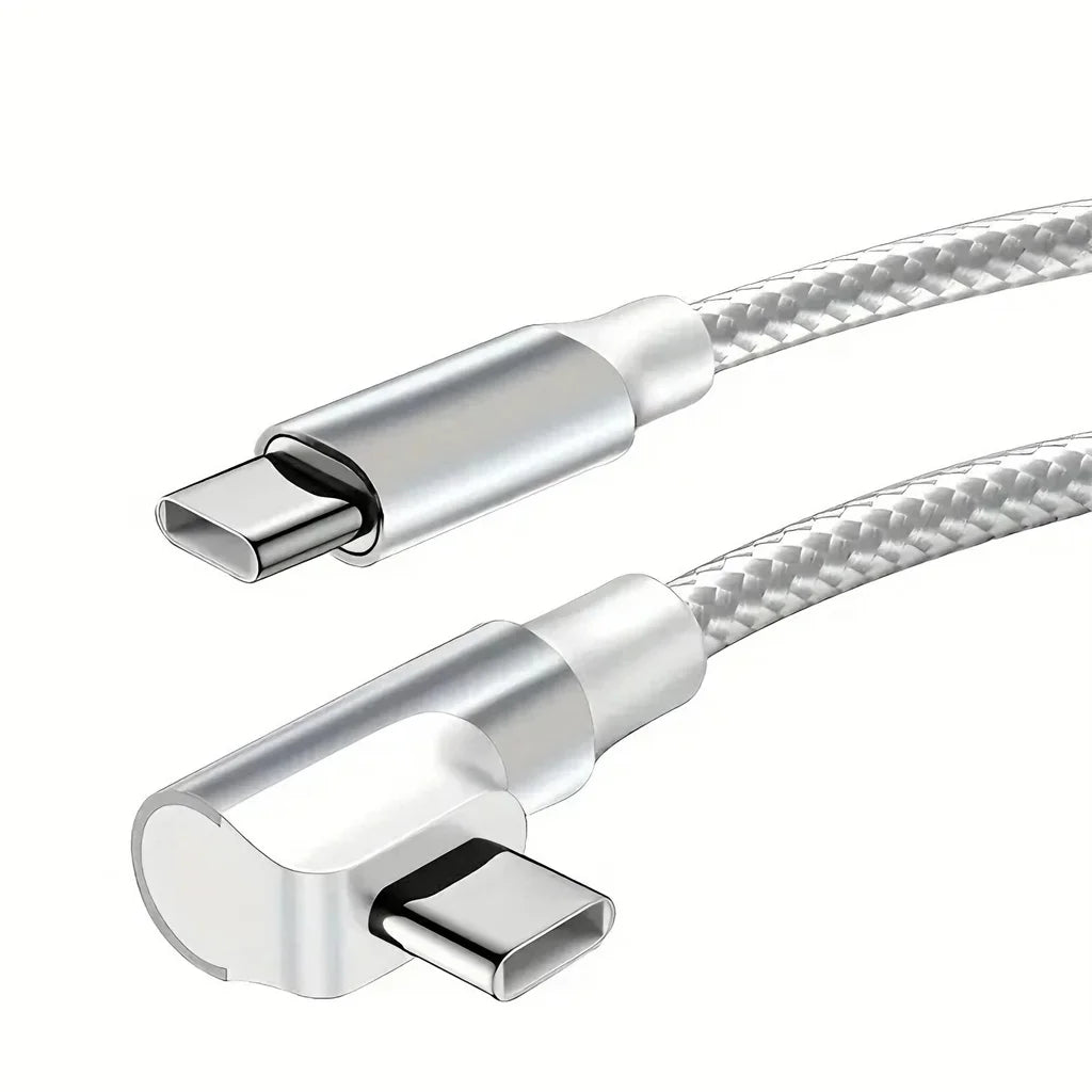 90 Degree Dual USB C Fast Charge Elbow Cable For iPhone 15 16 17 Pro Max Samsung Xiaomi Redmi POCO Type C Quick Charging Cables