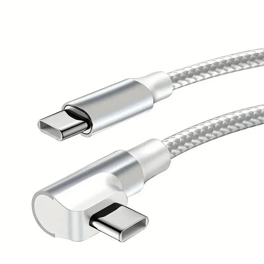 90 Degree Dual USB C Fast Charge Elbow Cable For iPhone 15 16 17 Pro Max Samsung Xiaomi Redmi POCO Type C Quick Charging Cables
