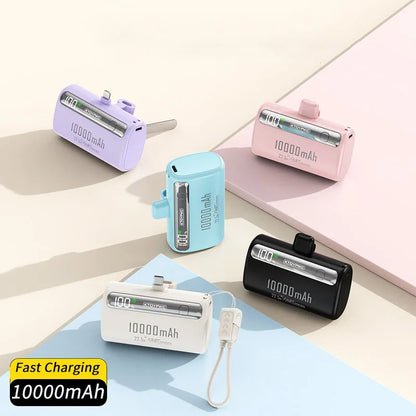 Mini Capsule Power Bank 10000mAh 22.5W Type-C Fast Charging Portable Charger External Battery For iPhone Xiaomi Samsung Huawei