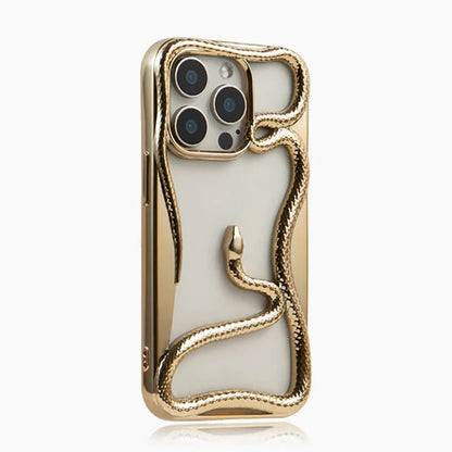 Luxury Hollow Out Snake Plating Matte Phone Case For iPhone 17 Air 16 15 14 Plus 13 12 11 Pro Max Heat Dissipation Back Cover
