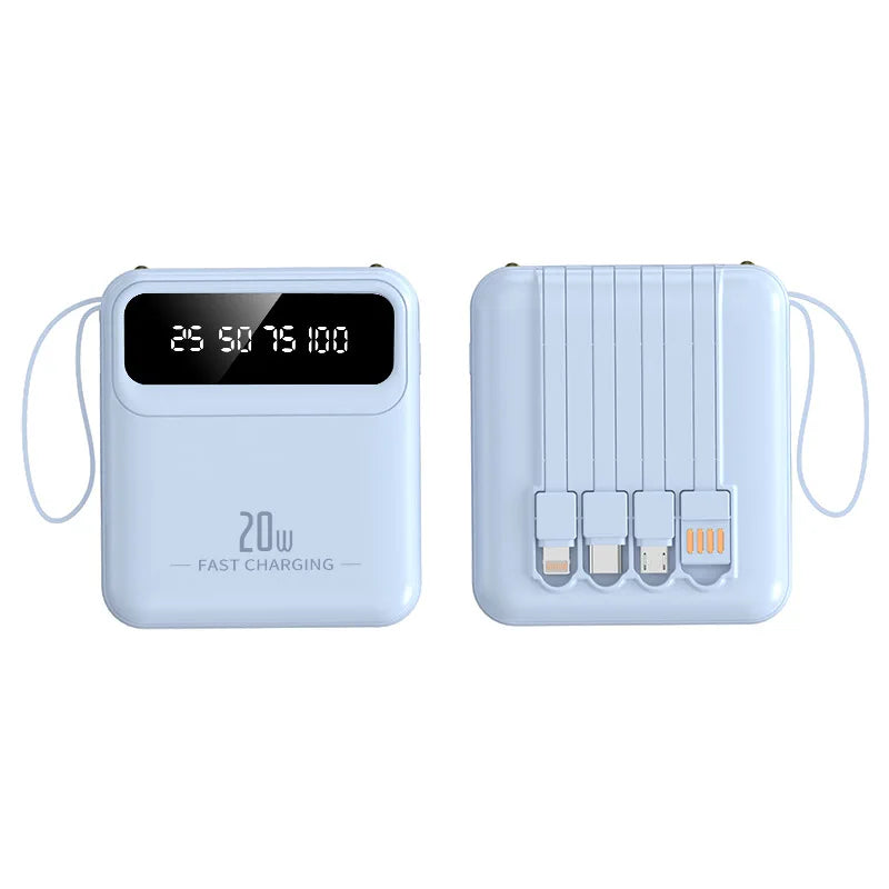 For Xiaomi mini built-in power bank with 20000 large capacity fast charging and portable power bank for iPhone and Samsung