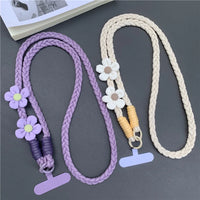 Creative Mobile Phone Universal Lanyard Crossbody Rope Long Cellphone Lanyard Shoulder Strap Flower Decoration Phone Accessories