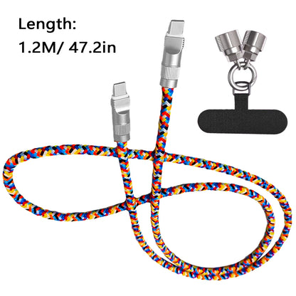 4 in 1 USB Type-C 240W Fast Charge Cable Type-C to Lightning Mobile Phone Lanyard PD27w Charging Cable for Xiaomi iPhone Oneplus