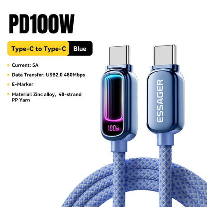 Essager 240W USB C to USB C Cable 100W PD3.1 Fast Charging for MacBook Laptop iPhone 17 16 15 pro Max iPad Samsung Type C Cable