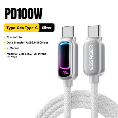 Essager 240W USB C to USB C Cable 100W PD3.1 Fast Charging for MacBook Laptop iPhone 17 16 15 pro Max iPad Samsung Type C Cable