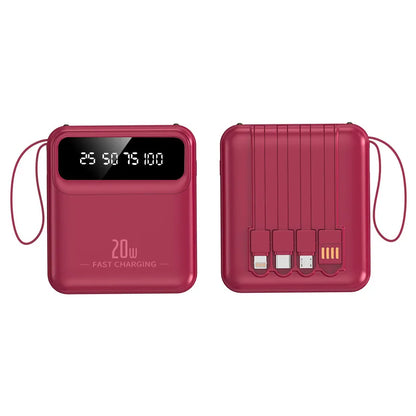 For Xiaomi mini built-in power bank with 20000 large capacity fast charging and portable power bank for iPhone and Samsung