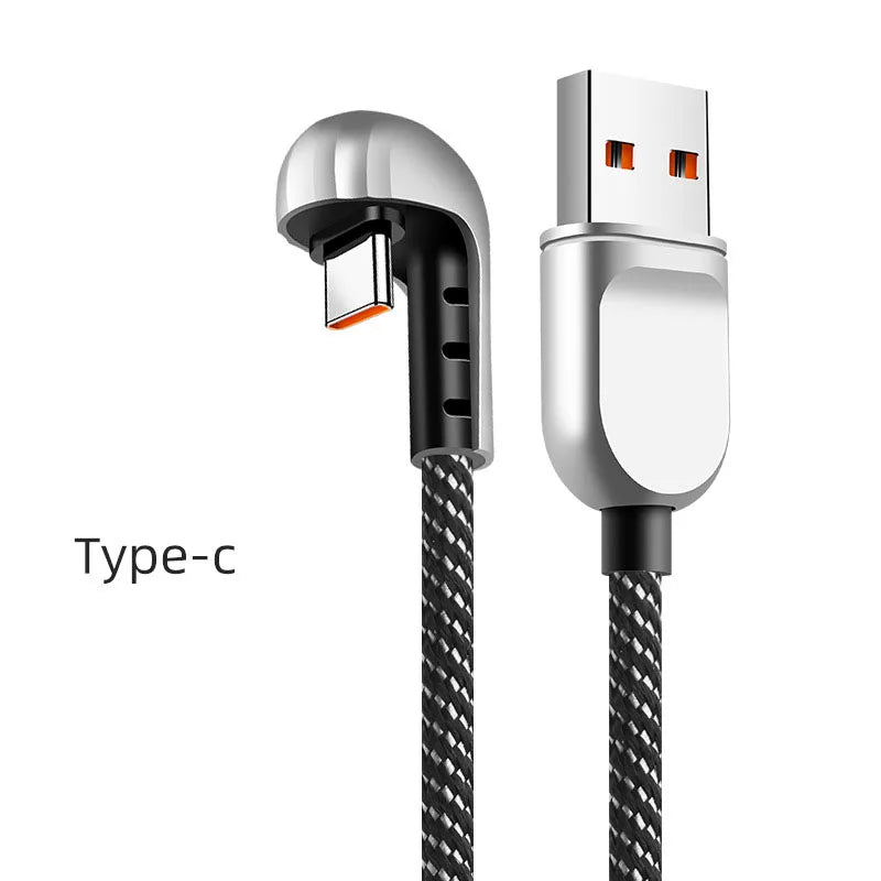 U-Elbow USB Type C Nylon Data Cable 6A Fast Charging Cable Portable Game Data Wire For iPhone 17 16 15 Pro Huawei Samsung Xiaomi