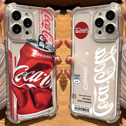Beverage C-Coca-ColaS Phone Case For iPhone 17 16e 16 15 14 13 12 11 Mini Air Pro Max X XR XSMax 7 8 Plus Anti Fall Transparent