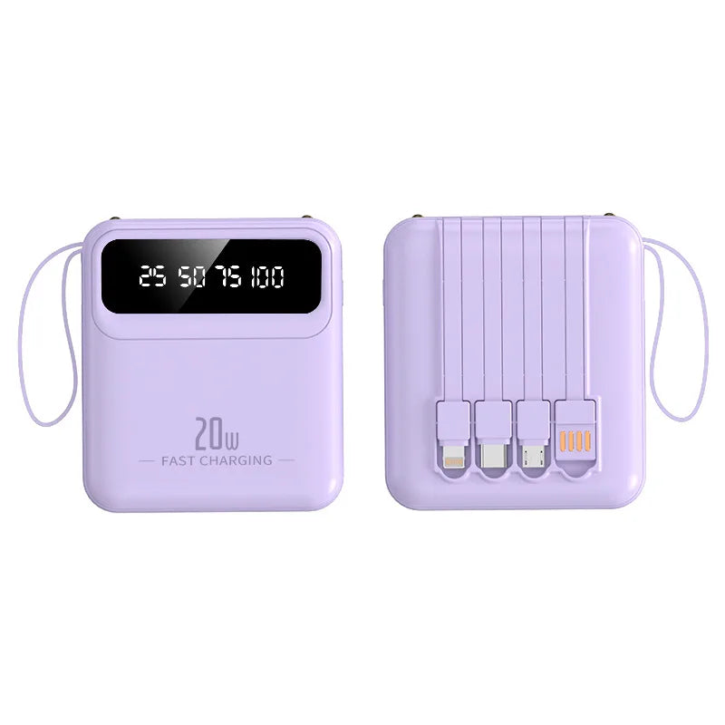 For Xiaomi mini built-in power bank with 20000 large capacity fast charging and portable power bank for iPhone and Samsung