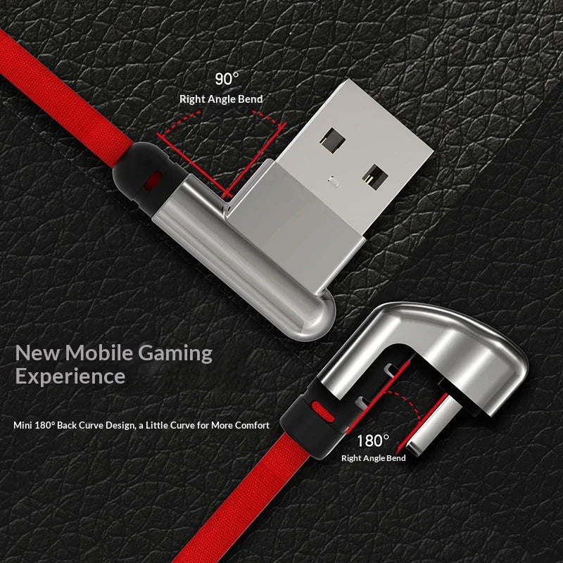 SELERWIN Dual Elbow Nylon Braided Usb 2 4 A Fast Charging Cable For Iphone Gaming Zinc Alloy Durable Mobile Phone Cord