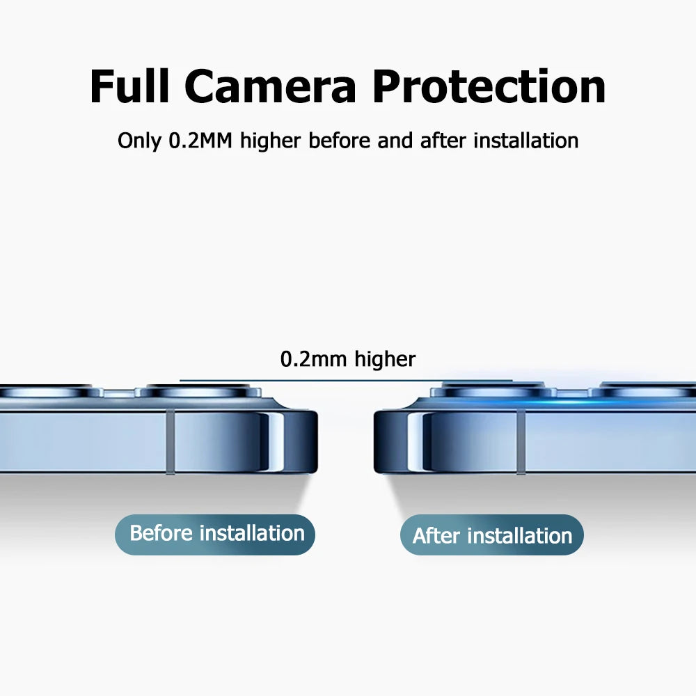 Metal Tempered Glass Cover Camera Protector For iPhone 17 Air 16 Pro Max 15 Plus 14 13 Mini 12 11 Protection Phone Accessories