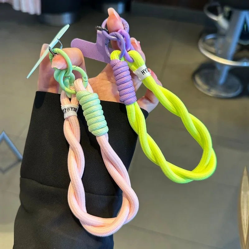 Mobile Phone Lanyard with Two Strands Simple Lanyard Short Wrist Lanyard Anti Loss Card Strip Style Universal Phone Case Strap