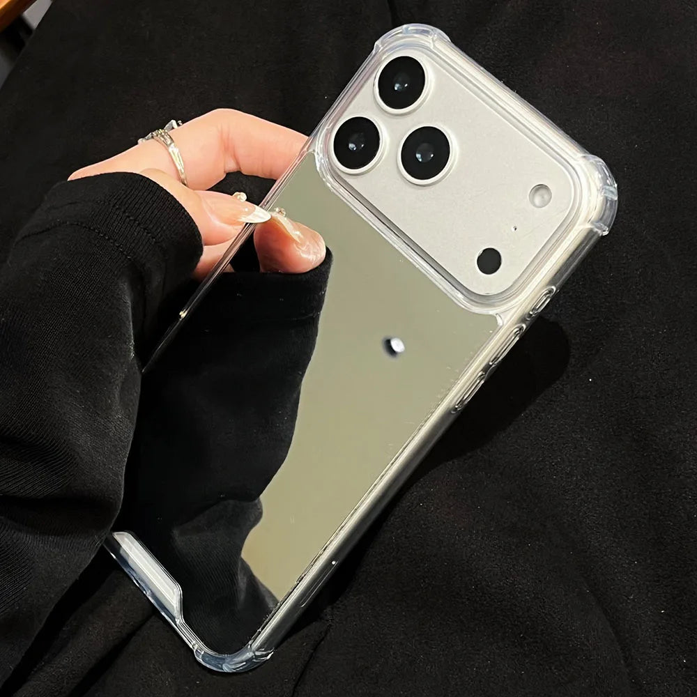 Acrylic Hard Mirror Phone Case For iPhone 17 16 15 Pro Max 14 Plus 13 12 11 Pro X XR XS Max 7 8 Plus SE2 17 Air Shockproof Cover