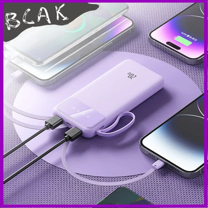 Bring Your Own Cable, Convenient New Style Power Bank 20000mAh, Large-capacity Fast Charging Mobile New Style Power Supply BCAK