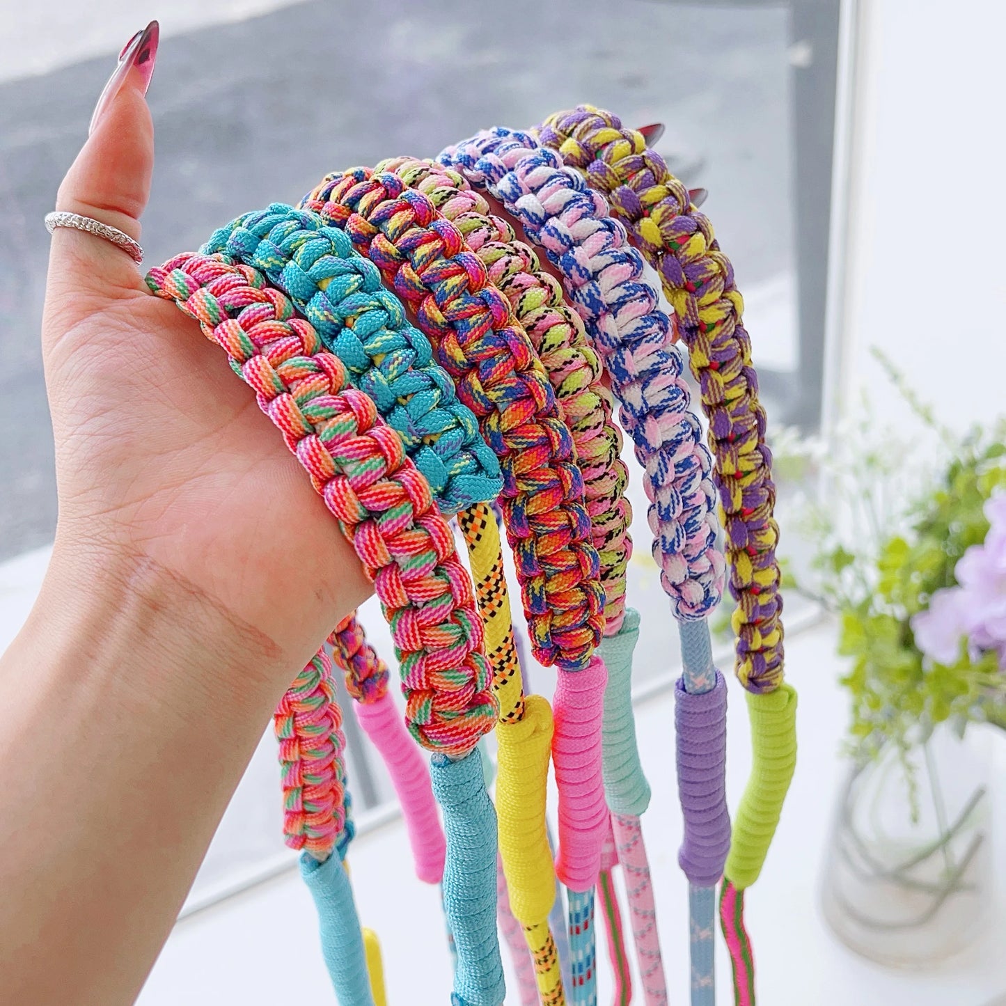 High-End Creative Hand-Woven Mobile Phone Universal Lanyard, Crossbody Long Rope, Seven-Color Shoulder Strap Anti-Loss Lanyard