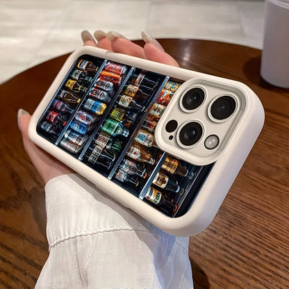 Drink vending machine patterned mobile phone case suitable for iPhone 16 15 14 13 12 11 Pro/ Max /Plus anti-fall and shock