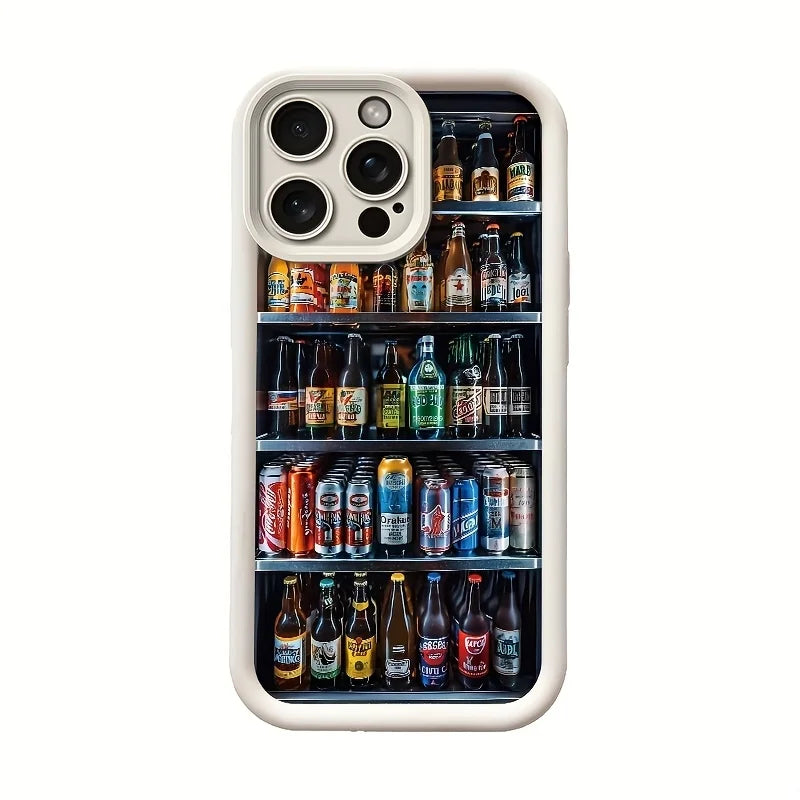 Drink vending machine patterned mobile phone case suitable for iPhone 16 15 14 13 12 11 Pro/ Max /Plus anti-fall and shock