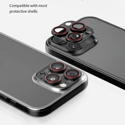Optik Pro Lens Protection For iPhone 16 15 17 14 Pro Max Plus Camera Lens Protector Tempered Glass Film Full Cover Cap Two-tone