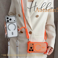 Adjustable Lanyard Phone Case Suitable For iPhone 17 Pro Max Crossbody Long Lanyard 13 16 15 14 Plus Magnetic Protective Case