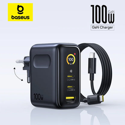 【New Sale】Baseus 100W Charger Fast Charger For iPhone 17 16 Xiaomi Samsung Laptop Tablet Charger PD Charger USB Phone Charger