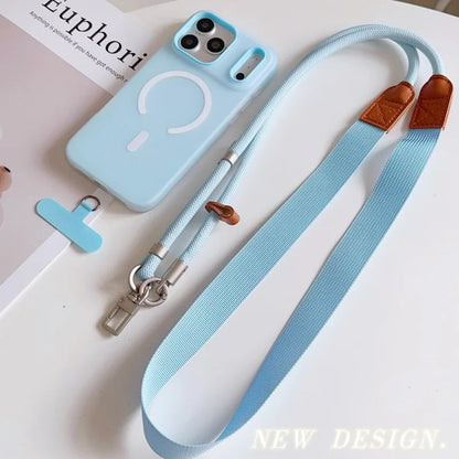 Universal Lanyard Case For iPhone 17 Pro Max 14 12 11 13 15 16 Plus Magnetic Shockproof Candy Crossbody Neck Cord Strap Cover