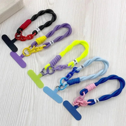 Mobile Phone Lanyard with Two Strands Simple Lanyard Short Wrist Lanyard Anti Loss Card Strip Style Universal Phone Case Strap