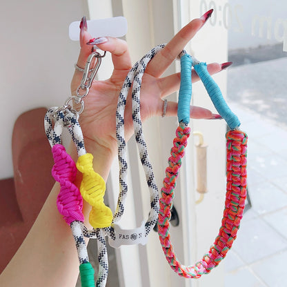 High-End Creative Hand-Woven Mobile Phone Universal Lanyard, Crossbody Long Rope, Seven-Color Shoulder Strap Anti-Loss Lanyard