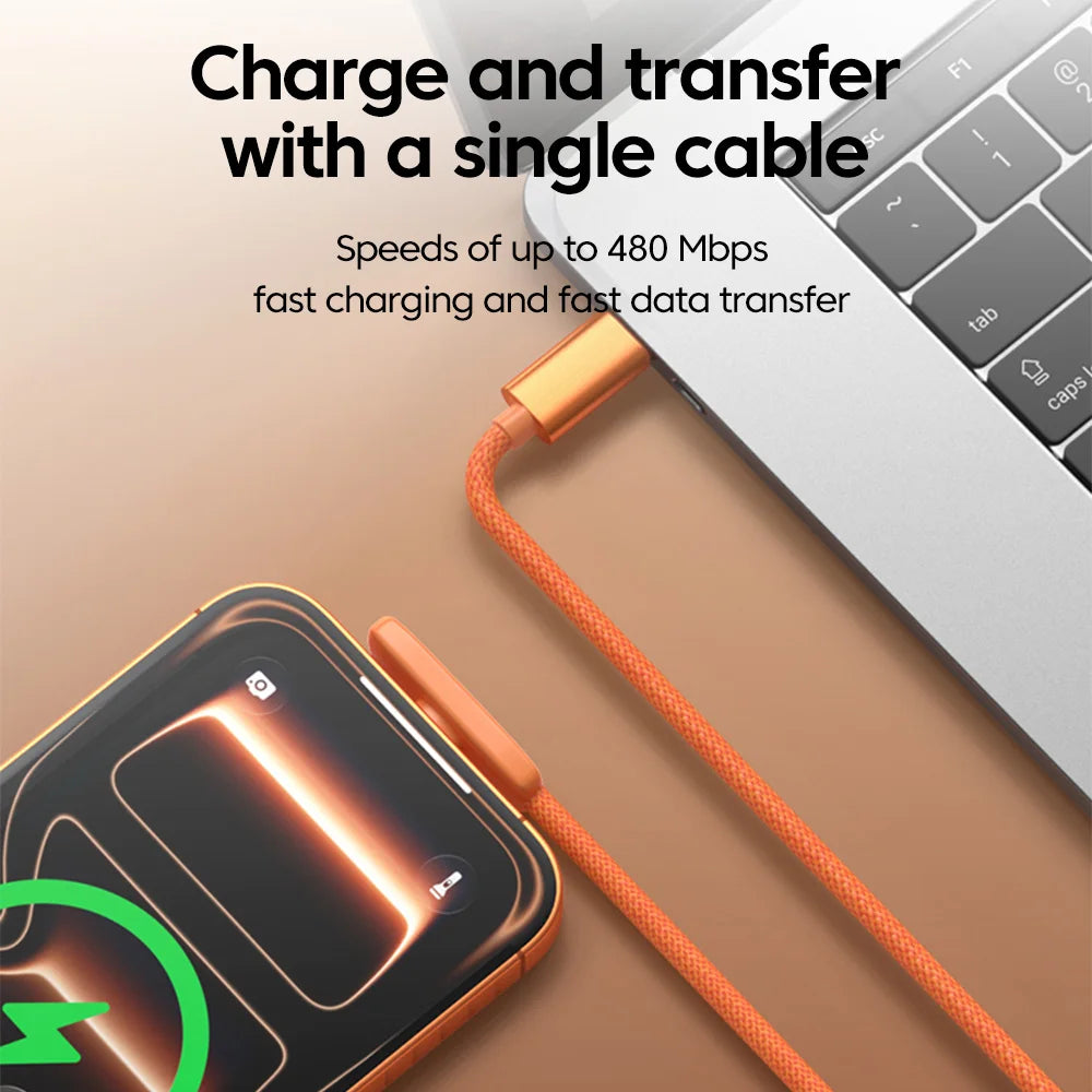 60w Dual Type-C Cable USB C to USB C Fast Charging Elbow Data Transmission Line For iPhone 15-17 Xiaomi Huawei Samsung Cellphone