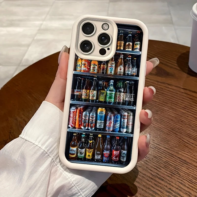 Drink vending machine patterned mobile phone case suitable for iPhone 16 15 14 13 12 11 Pro/ Max /Plus anti-fall and shock