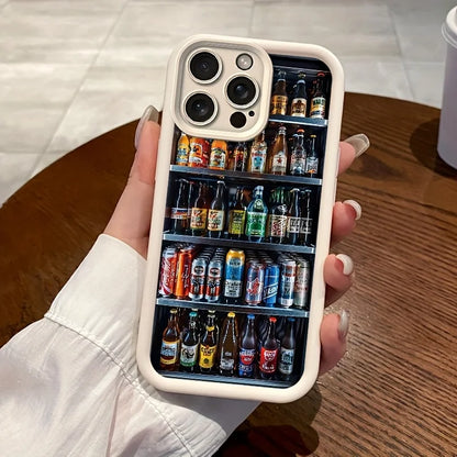 Drink vending machine patterned mobile phone case suitable for iPhone 16 15 14 13 12 11 Pro/ Max /Plus anti-fall and shock