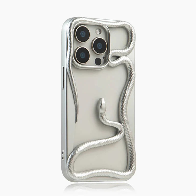 Luxury Hollow Out Snake Plating Matte Phone Case For iPhone 17 Air 16 15 14 Plus 13 12 11 Pro Max Heat Dissipation Back Cover