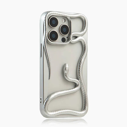 Luxury Hollow Out Snake Plating Matte Phone Case For iPhone 17 Air 16 15 14 Plus 13 12 11 Pro Max Heat Dissipation Back Cover