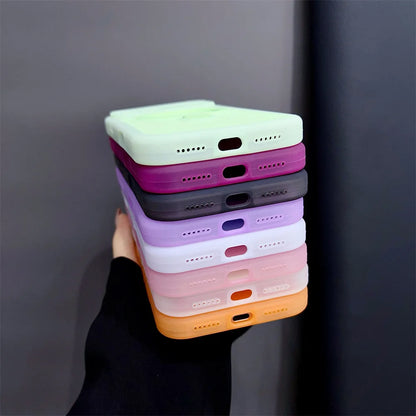 Deluxe Jelly Silicone Holder Fine Hole Mobile Phone Case for iPhone 17 Pro Max 17 Pro 16 Pro Max 15 Shockproof Protection Cover