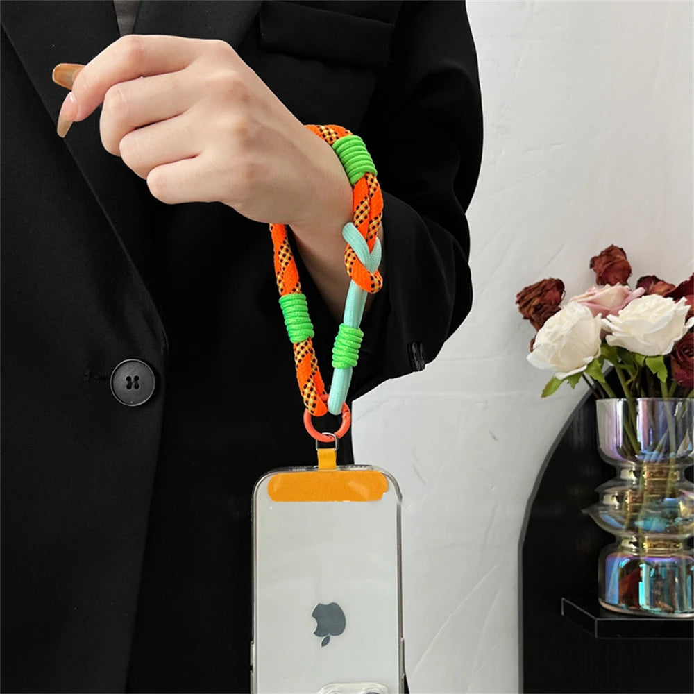 Cute Mobile Phone Lanyard Hanging Decoration Can PLR Carried Twist Rope Anti-loss Pendant Fashion Strong Wrist Short Straps Band