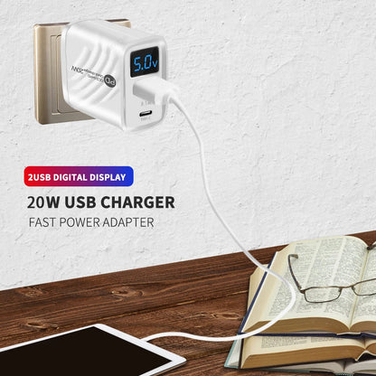 USB PD Charger 20W Fast Charging Type C Digital Display Phone Charge Adapter For iPhone Samsung Xiaomi Huawei USB C Wall Charger