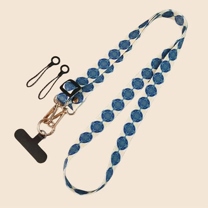 Long Crossbody Lanyard Retro Ethnic Style Adjustable Neck Phone Strap AntiLoss Nylon canvas Lanyard With Universal Clip Gaske