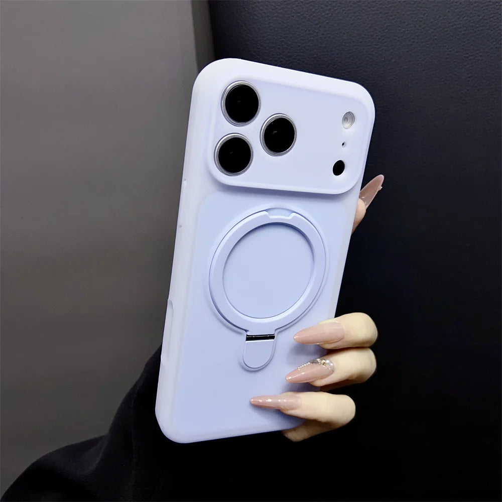 Deluxe Jelly Silicone Holder Fine Hole Mobile Phone Case for iPhone 17 Pro Max 17 Pro 16 Pro Max 15 Shockproof Protection Cover