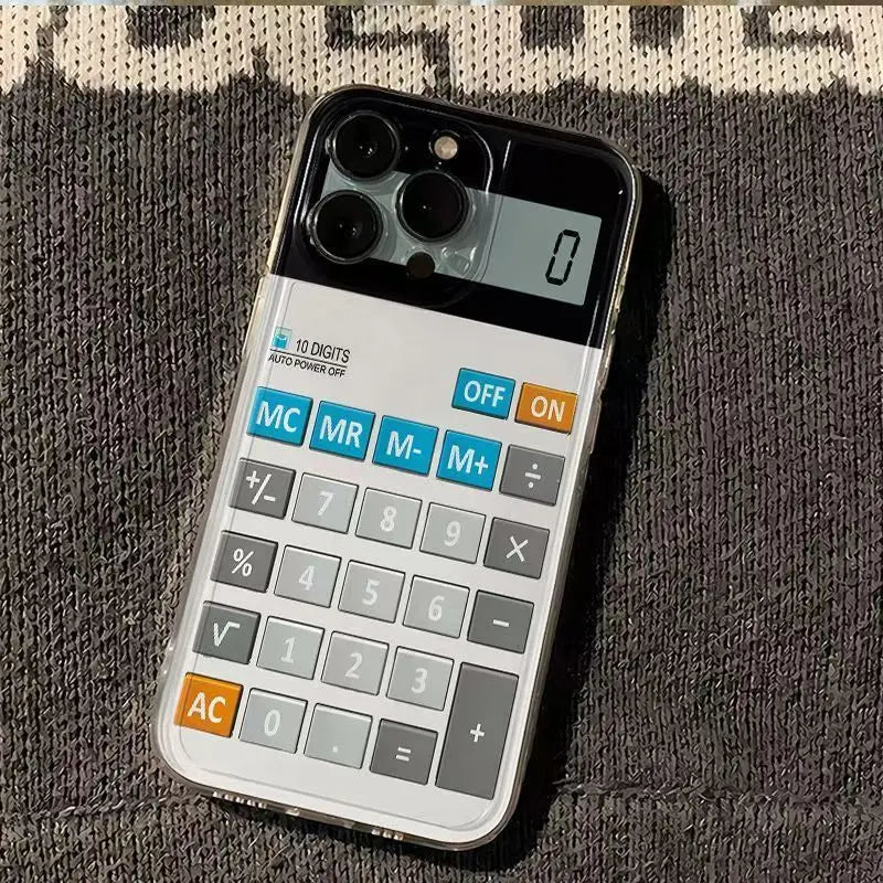 Creative calculator desktop button pattern Phone Case For IPhone 17 14 12 11 Pro Max XS XR 16 Plus Cover Case