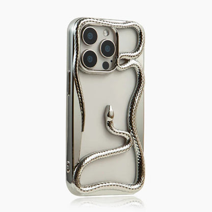 Luxury Hollow Out Snake Plating Matte Phone Case For iPhone 17 Air 16 15 14 Plus 13 12 11 Pro Max Heat Dissipation Back Cover