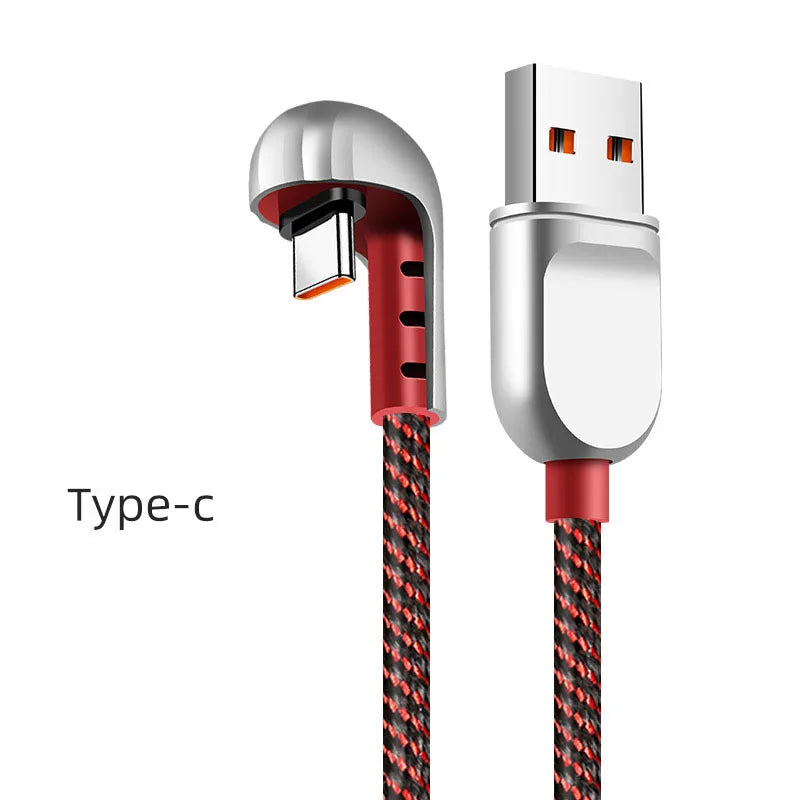 U-Elbow USB Type C Nylon Data Cable 6A Fast Charging Cable Portable Game Data Wire For iPhone 17 16 15 Pro Huawei Samsung Xiaomi