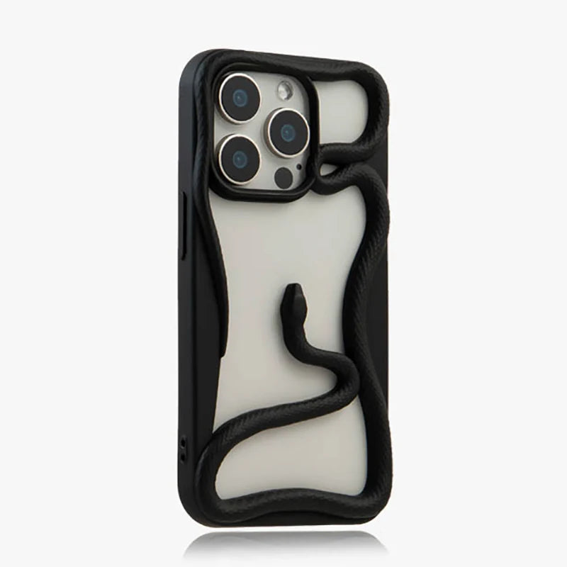 Luxury Hollow Out Snake Plating Matte Phone Case For iPhone 17 Air 16 15 14 Plus 13 12 11 Pro Max Heat Dissipation Back Cover
