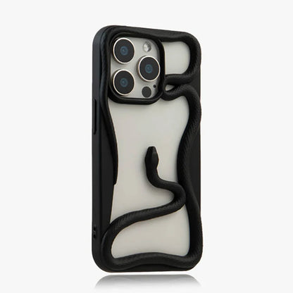 Luxury Hollow Out Snake Plating Matte Phone Case For iPhone 17 Air 16 15 14 Plus 13 12 11 Pro Max Heat Dissipation Back Cover