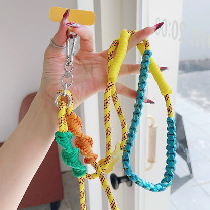 High-End Creative Hand-Woven Mobile Phone Universal Lanyard, Crossbody Long Rope, Seven-Color Shoulder Strap Anti-Loss Lanyard